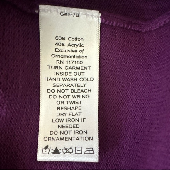 Victor Costa Purple Sequin Sweatshirt Cardigan Party Holiday - Picture 11 of 12